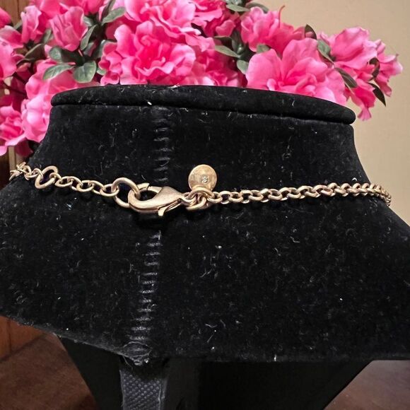 Vintage Signed J CREW Goldtone Black Rhinestones 18" Necklace - Picture 2 of 3